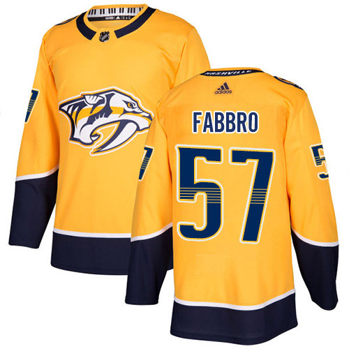 Adidas Nashville Predators 57 Dante Fabbro Yellow Home Authentic Stitched Youth NHL Jersey